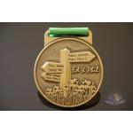 Souvenir Die Casting 3D Effect Antique Gold Custom Award Medals With Printing Ribbon Landyard for sale