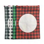 Sublimation Christmas Blanks Santa Sack Drawstring Buffalo Plaid Linen Sublimation Christmas Sacks Sale for sale