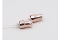 China 12mm Aluminum Rose Gold Mist Sprayer Pump Screw Neck With Clear Half Cap supplier