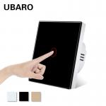 86*86mm 1 Gang Touch Light Switch Black Single Fire Wire Embedded Sensor Electrical Switch 220V 10A for sale