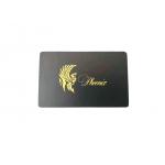 Matte Black CR80 Gold Metal Business Cards With Laser Engraved for sale