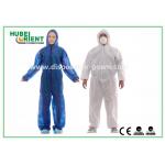 Approved ISO/CE Hooded Disposable Protective Coverall With Elastic Wrist / Ankle / Waist
