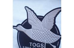 China 3D Logo Iron On TPU Custom Jean Jacket Patches Heat Transfer Patch supplier
