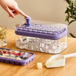 32/64 Grid Ice Mold Box One Button Press Type Reusable Whiskey Cocktail Bar Pub Wine With Lid And Bin for sale