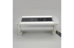 China Manual Silver  Brushed Aluminum Alloy Table Pop Up Hidden Socket supplier