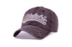 China Brown Boys Jean Baseball Hat , Comfortable Denim Polo Hat Custom Logo Printed supplier