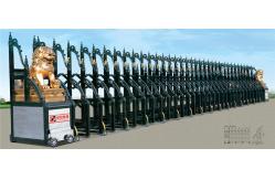 China Folding Aluminum Alloy Electric Retractable Fence Gate For Factory Entry supplier