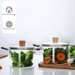 Microwave Heating Transparent Borosilicate Glass Soup Pot for sale