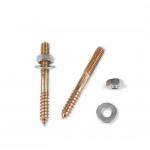 High Durability Brass Plated Wood Screws M6 Double Head Thread Dowel Screw for sale