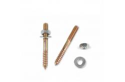 China High Durability Brass Plated Wood Screws M6 Double Head Thread Dowel Screw supplier