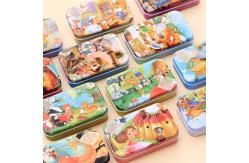 China Baby Cartoon Animal Puzzle Print Jigsaw Puzzle Educational Toy With A Tin Box supplier