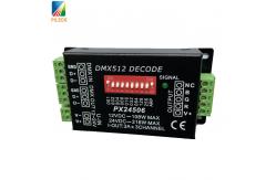 China PX24506 DMX LED Controller , Dmx 512 Decoder Rgb LED Controller 12V 24V supplier