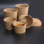 Customized Printed Food Container Multi-size Disposable Restaurant Rice 26oz Custom Kraft Brown Paper Bowl for sale