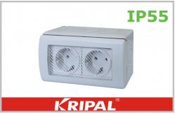 China Surface Mounted Schuko Weatherproof Switch Socket 16A 250V supplier
