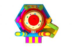China Attractive Tarpaulin Candy Bouncy Castle Inflatable Jump House Combo supplier