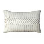 Ivory Faux Silk Decorative Pillows For Sofa , Handmade Waist Bed Throw Pillows for sale