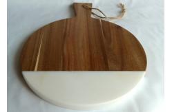 China Marble Acacia Wood Household Stone Placemats Paddle Shape supplier