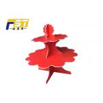 Bumping - Proof Red Cardboard Cake Stand Easily Recycled OEM / ODM Available