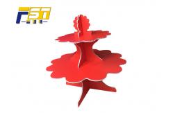 China Bumping - Proof Red Cardboard Cake Stand Easily Recycled OEM / ODM Available supplier
