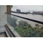 Frameless Aluminum U Channel Glass Railing Rectangular U Channel Balustrade for sale