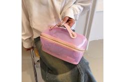 China Waterproof Cosmetic Bag Lightweight PVC Clear Pouch with Zipper Handle Portable supplier