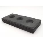 Tea Light Stone Votive Candle Holder , Natural Black Slate Candle Holder for sale