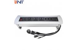 China Black  Matt Top Panel  table hidden socket  For  Hotel Room supplier