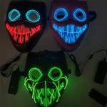 Bobby Light Up Halloween LED Face Mask PVC Material For Cosplay Party for sale