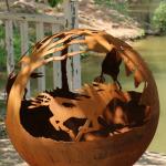 800mm Diameter Rustic Red Outdoor Corten Steel Fireplace Pit Or Customized for sale