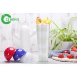 Tall Thin Clear Plastic Cups With Lids Recycled Top 9.4cm Bottom 6cm High 24cm for sale