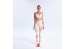China Tie Dye Flatlock Stitching Matching Sports Bra And Leggings Set 280g supplier