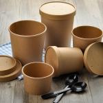 Excellent Performance Wholesale Flexo Print 20oz Personalised Printed Disposable Paper Soup Bowls for sale