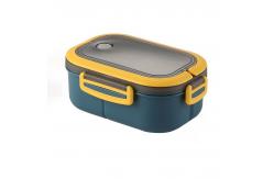 China Plastic Bento Lunch Box Double-layer Lunch Box Microwave Safe 1200ml Green supplier