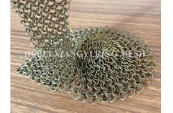 China Metal Chain Link Bronze 3mm Ring Mesh Curtain Stainless Steel With Customized Pattern supplier