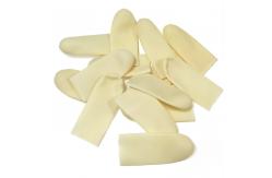 China Class A Smooth Thickened Beige Latex Finger Covers ASTM D3772 supplier