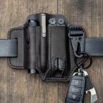 Wholesale Tactical Multi Tool Belt Leather Bag  Holster Outdoor Camping Hunting Waist Leather Pocket for sale
