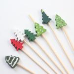 Cocktail skewers with looped knot biodegradable bamboo cocktail picks disposable knotted bamboo picks for sale