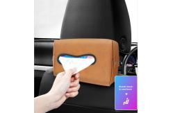 China tissue holder PU leather tissue holder for car tissue holder for home storage bag with rain coat trash bag  tissue paper supplier
