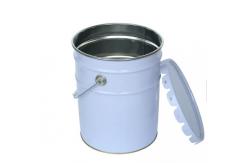 China Offest Pringting 20 Liter Painted Metal Buckets With Flower Shape Lid supplier