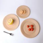 18cm Round Disposable Shatter Proof Kraft Paper Plate Biodegradable White Paper Plate for sale