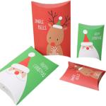 Printed Paper Pillow Box Personalized Colorful Packages For Christmas Gift for sale
