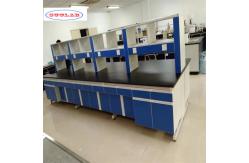 China Well-Organized Chemistry Lab Bench with Drawers and Smooth Blue Surface supplier
