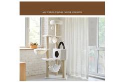 China 7cm / 8cm Wood Cat Tree Tower Fleece Cloth For Large Cats supplier