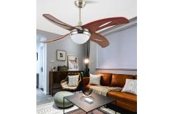 China Remote Control Solid Wood Ceiling Fan 4 Blades For Living Room supplier