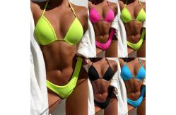 China Durable Swimming Suits Bikini Special Fabric Underwire Bathing Suits Split Tight supplier