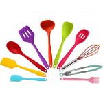 10 Piece Ergonomic Silicone Utensil Set , LFGB Non Stick Silicone Utensils for sale
