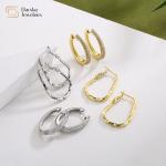 Geometric Rhinestone 18k Gold Plated Earrings , Diamond Huggie Hoop Earrings for sale