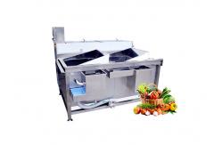 China Double Trough Vegetable Fruit Washing Machine 380V 3 HP supplier