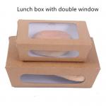 1200ml 337 380 400gsm Kraft Paper Lunch Box With PET Window for sale