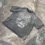 Vintage Distressed Acid Wash Mens Urban T Shirts Breathable 100 Grams To 300 Grams for sale